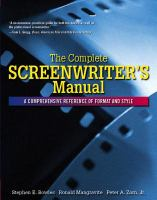 The complete screenwriter's manual
